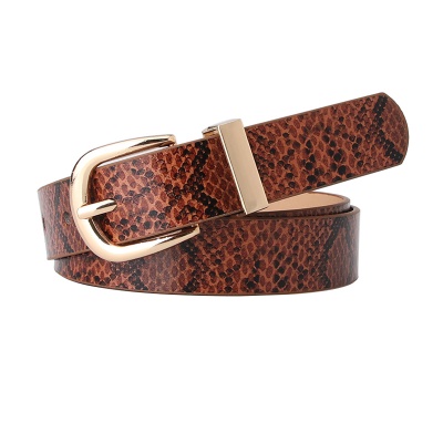 Boucle aiguille en alliage de cuir de serpent de ceinture pour femmes