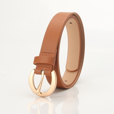 Ceinture pour femmes en alliage boucle aiguille en matériau PU ceinture fine