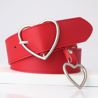 Ceinture femme amour boucle pendentif décoratif en cuir PU