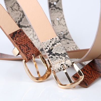 Boucle aiguille en alliage de cuir de serpent de ceinture pour femmes