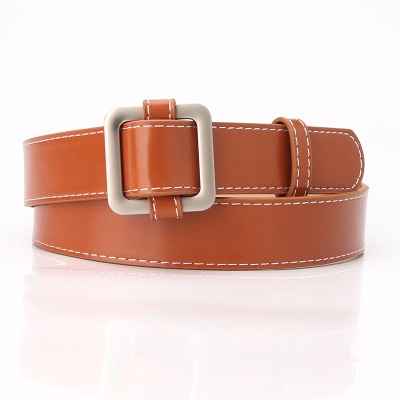 Ceinture pour femmes avec boucle carrée non perforée
