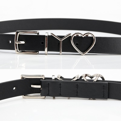 Ceinture pour femmes en métal Love Boucle décorative en cuir