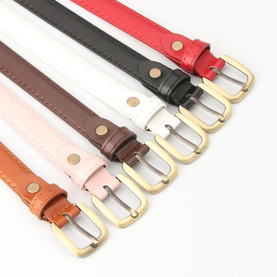 Ceinture femme petite boucle carrée pu mince ceinture