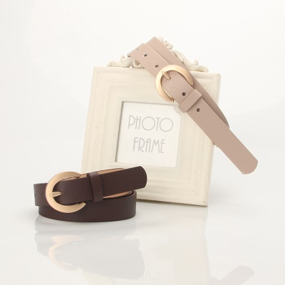 Ceinture pour femmes en alliage boucle aiguille en matériau PU ceinture fine