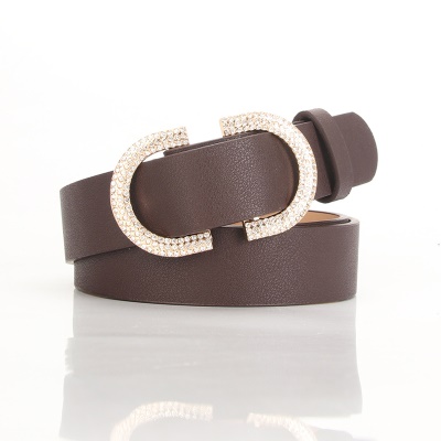 Ceinture dame double D en alliage avec boucle japonaise sans trou