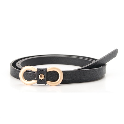 Ceinture femme PU fine ceinture en alliage boucle tête