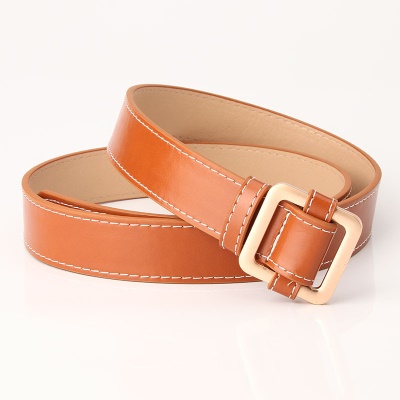 Ceinture pour femmes avec boucle carrée non perforée
