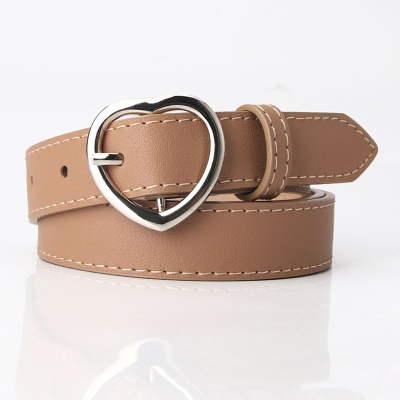 Ceinture femme en forme de coeur en alliage boucle aiguille cuir PU