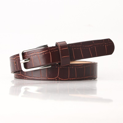 Ceinture pour femmes imprimé léopard/zèbre en alliage boucle aiguille en cuir PU