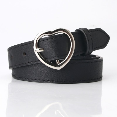 Ceinture femme en forme de coeur en alliage boucle aiguille cuir PU