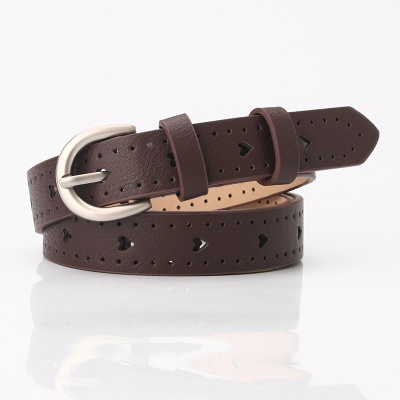 Ceinture pour femmes en alliage boucle aiguille amour trou creux conception