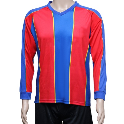 Maillot de football imprimé numérique à manches longues mélangé de fibres chimiques