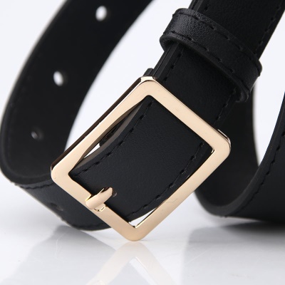 Ceinture femme en alliage boucle aiguille pu cuir mince ceinture