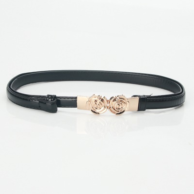 Ceinture femme réglable avec boucle rose Ceinture fine
