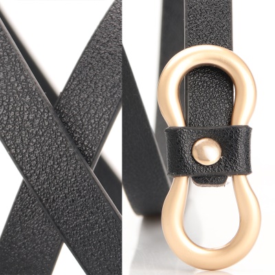 Ceinture femme PU fine ceinture en alliage boucle tête