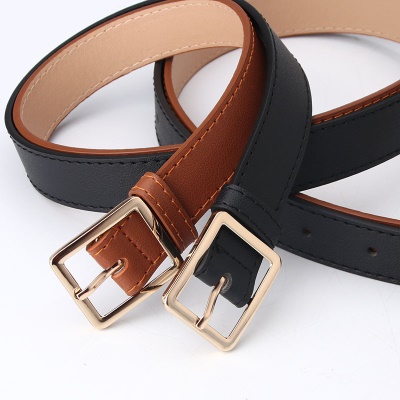 Ceinture femme en alliage boucle aiguille pu cuir mince ceinture
