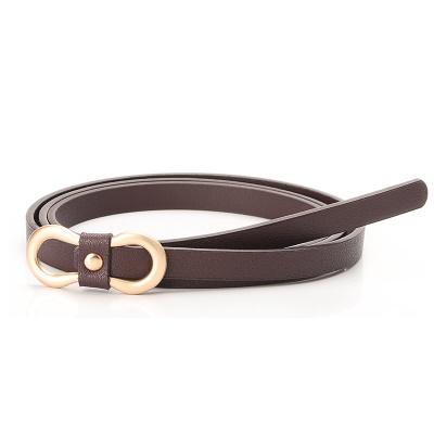 Ceinture femme PU fine ceinture en alliage boucle tête