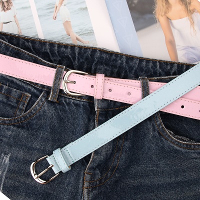 Ceinture femme avec paillettes pu cuir alliage boucle aiguille