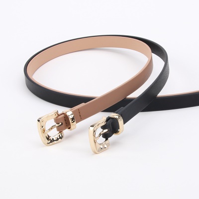 Ceinture pour femmes Ceinture fine avec boucle carrée en alliage