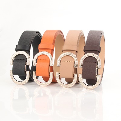 Ceinture dame double D en alliage avec boucle japonaise sans trou