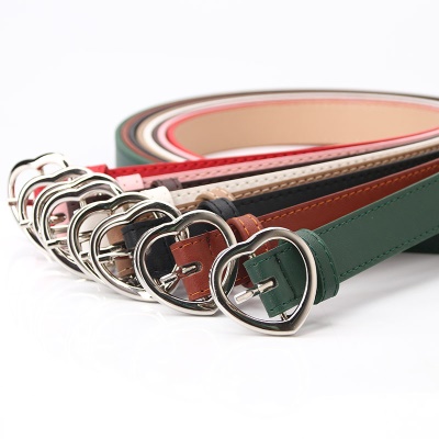 Ceinture femme en forme de coeur en alliage boucle aiguille cuir PU
