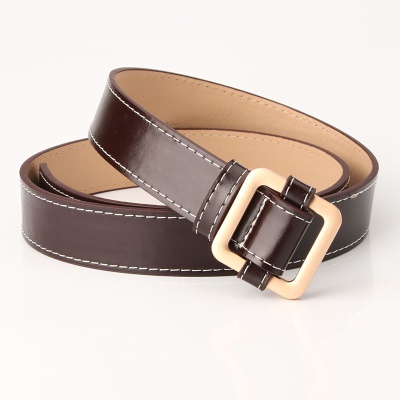 Ceinture pour femmes avec boucle carrée non perforée