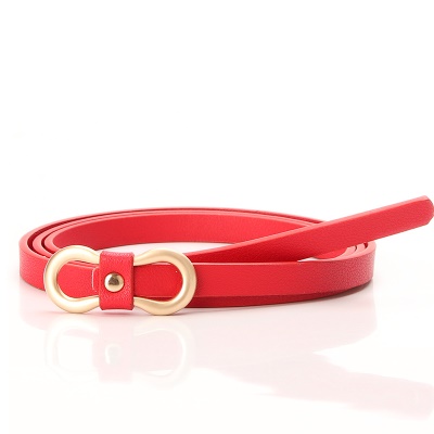 Ceinture femme PU fine ceinture en alliage boucle tête