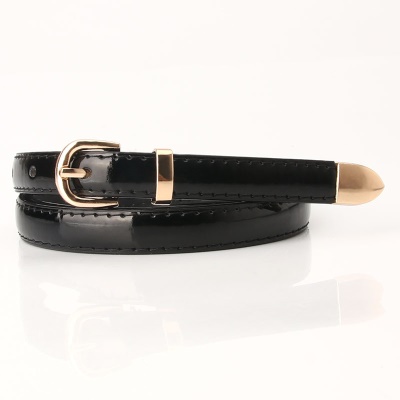 Ceinture pour femmes en alliage boucle tête PU ceinture fine en cuir