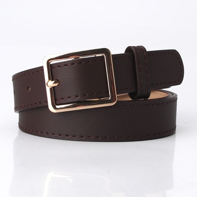 Ceinture femme en alliage boucle aiguille pu cuir mince ceinture
