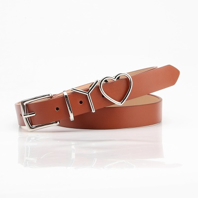 Ceinture pour femmes en métal Love Boucle décorative en cuir