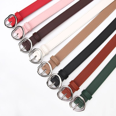 Ceinture femme en forme de coeur en alliage boucle aiguille cuir PU