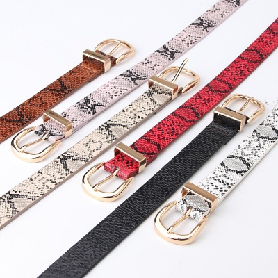 Boucle aiguille en alliage de cuir de serpent de ceinture pour femmes