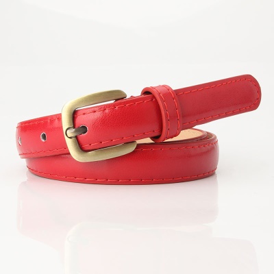 Ceinture femme petite boucle carrée pu mince ceinture