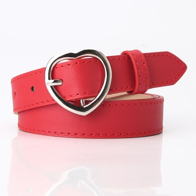 Ceinture femme en forme de coeur en alliage boucle aiguille cuir PU