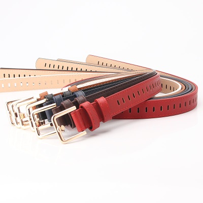 Ceinture femme double boucle taille en alliage aiguille boucle PU cuir