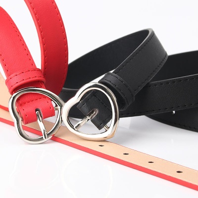 Ceinture femme en forme de coeur en alliage boucle aiguille cuir PU