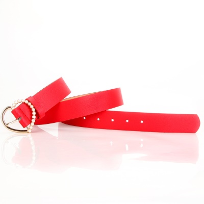 Ceinture femme amour perle alliage aiguille boucle cuir PU
