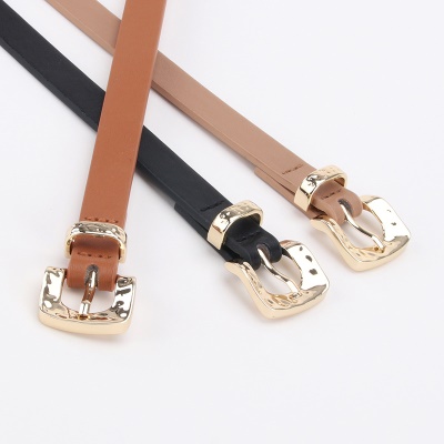 Ceinture pour femmes Ceinture fine avec boucle carrée en alliage