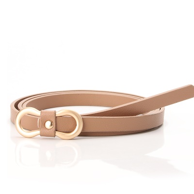 Ceinture femme PU fine ceinture en alliage boucle tête