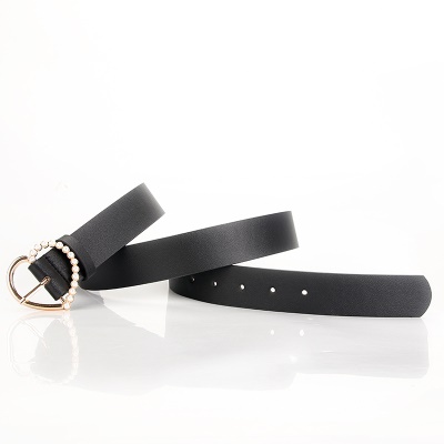 Ceinture femme amour perle alliage aiguille boucle cuir PU
