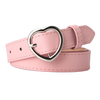 Ceinture femme en forme de coeur en alliage boucle aiguille cuir PU