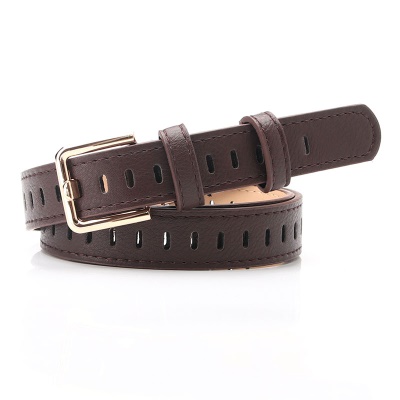 Ceinture femme double boucle taille en alliage aiguille boucle PU cuir
