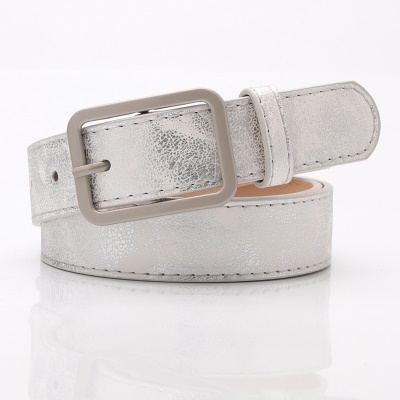 Ceinture femme brillant pu cuir boucle en alliage