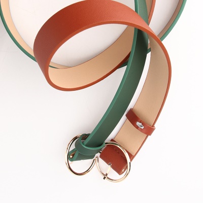 Ceinture femme pu ceinture lettre boucle en alliage