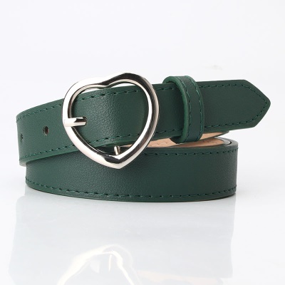 Ceinture femme en forme de coeur en alliage boucle aiguille cuir PU