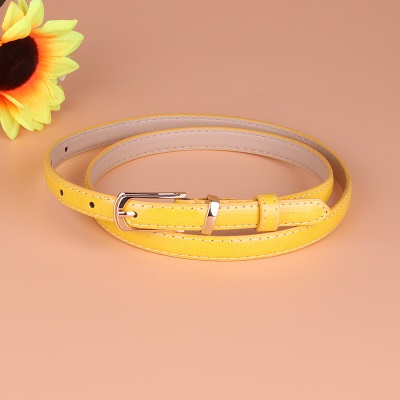 Ceinture pour femmes en alliage fin boucle aiguille cuir PU