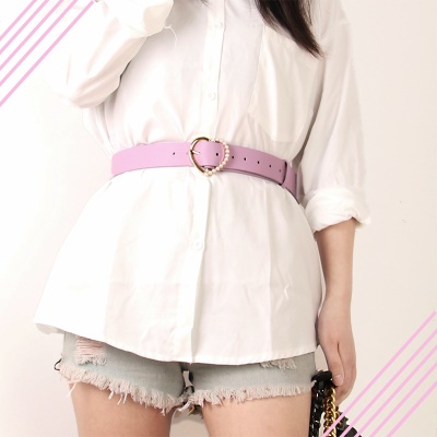 Ceinture femme amour perle alliage aiguille boucle cuir PU