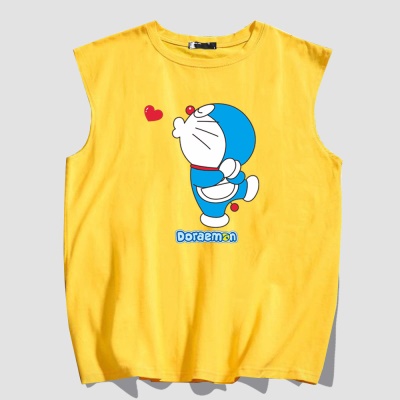 Gilet à épaules larges de dessin animé sans manches et col rond