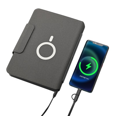 Porte carnet de notes multifonction avec charge avec et sans fil et clé USB de 16 Gb intégrée