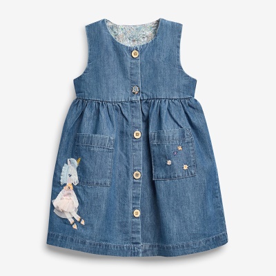 Robes pour filles jupes en jean à manches courtes